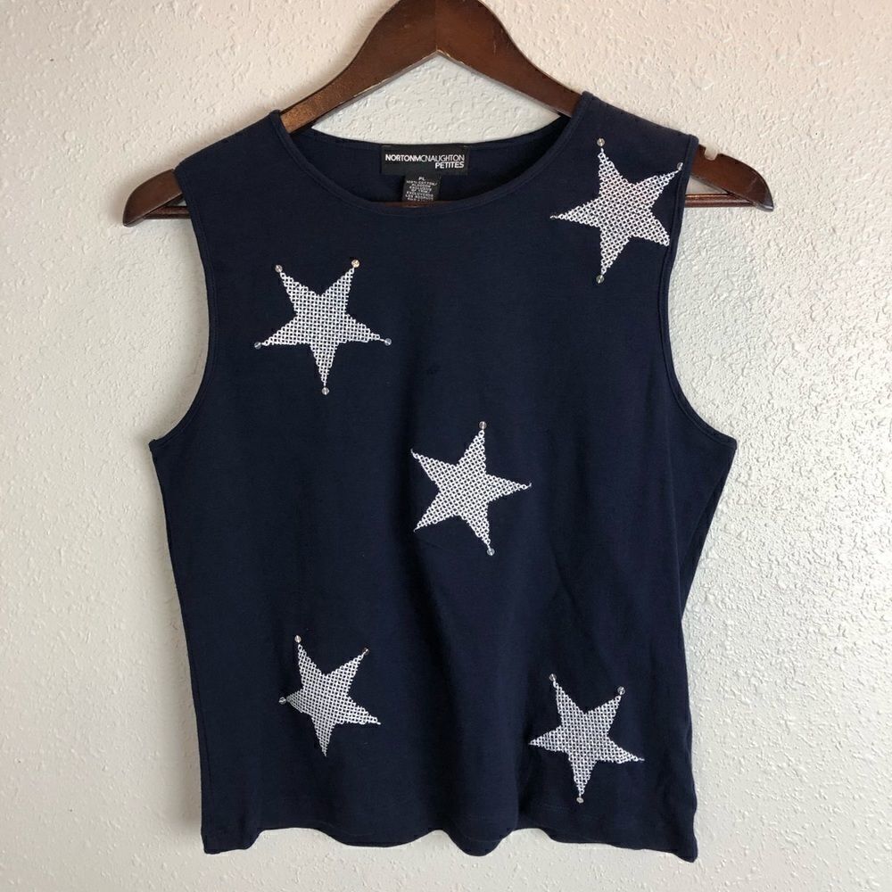 NWT Norton McNaughton Petites Star Tank Top